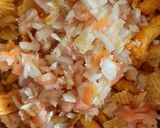 A picture of step 1 of Kurkure chips bhel.