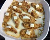 A picture of step 10 of Cheesy chicken Alfredo bake.