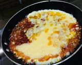 A picture of step 3 of Potato 🥔+egg sauce.