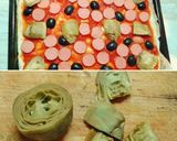 Foto del paso 7 de la receta: Pizza frankfurt con alcachofa