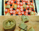 Foto del paso 7 de la receta: Pizza frankfurt con alcachofa