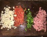 A picture of step 1 of Vegetable and Ham Omelette.