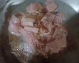 Foto del paso 2 de la receta: Spaghetti blanco con jamón, salchichas y tocino😋😋