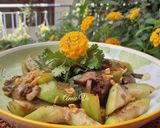 Hình bước làm 3 của món Mướp xào tim gà