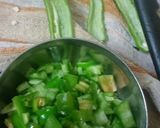 A picture of step 1 of Green chilli fry.