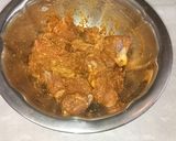 A picture of step 1 of Spicy Honey-Yogurt Mutton Kababs with sautéed veggies.
