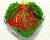 Hình bước làm 3 của món Lá Vừng Hấp Cay 층층 깻잎찜