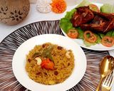 A picture of step 4 of Arabian mandi rice.