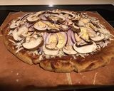 A picture of step 4 of California Farm Cheese Pizza.