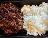 A picture of step 4 of Crispy Leftover Adobo Flakes.