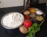 A picture of step 1 of Puri and sabji.