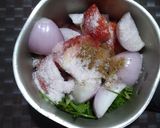 A picture of step 2 of Green garlic chutney.