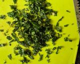 A picture of step 1 of Watermelon, rocket and feta salad.