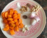 A picture of step 1 of Creamy Carrot and Ginger soup.