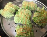 A picture of step 5 of Lau Patay Kacha Kolar Paturi (Raw Banana steam cooked in Bottle Gourd Leaves - Bong style).
