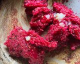 A picture of step 4 of Coconut Dragon Fruit Burphi.