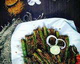 A picture of step 4 of Bharwan Bhindi Saag.