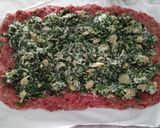 A picture of step 3 of Spinach Artichoke dip Stuffed Meatloaf.