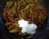 A picture of step 6 of Kundru curry.