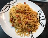 Spagetti párizsival recept fázis 8 fotója