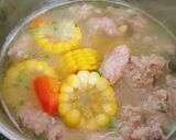 Hình bước làm 5 của món Nui nấu mọc,thịt băm,bắp và cà rốt