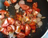 A picture of step 2 of Paneer in red gravy.
