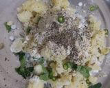 A picture of step 4 of Sabudana Thalipeeth with koshimbir (maharastrain style).