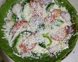 A picture of step 4 of Rang Birangi desi pizza.