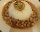 A picture of step 7 of Chanay Salan with boiled Rice.