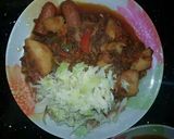 A picture of step 5 of Minced meat served in sausages and potatoes.