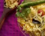A picture of step 4 of Mavinakayi Chitranna (Raw mango rice).
