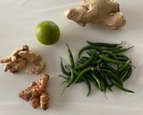 A picture of step 1 of Kadhi masala.