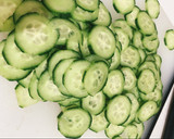 A picture of step 2 of Cucumber with Shiso sweet vinaigrette salad.