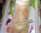 A picture of step 4 of Mango Swiss roll.