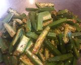 A picture of step 7 of Bhindi masala.