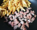 Foto del paso 1 de la receta: Patatas Foster con huevo, bacon y queso