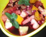 A picture of step 2 of Fruit salad infused in sorrel (zobo) drink.