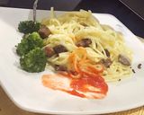 Foto langkah ke 6 dari resep Fettucini Carbonara with Wagyu cube(tanpa cream kental).