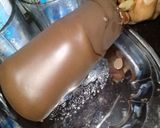 A picture of step 7 of Oreo double layer chocolate bar.