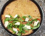 Foto del paso 6 de la receta: Fainá con rúcula 🌿, tomate cherry 🍅 y queso brie🧀