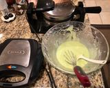 A picture of step 1 of Pandan Coconut Waffles.
