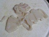 Malfatti de tubo de calamar (con salsa de langostinos)