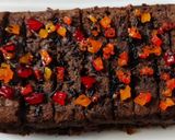 A picture of step 7 of Banana tutti fruity chocolate cake.