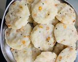 A picture of step 3 of Rava Idli with Coriander Curd Chutney.