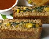 A picture of step 3 of Spinach Corn Sandwich.