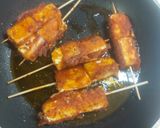 A picture of step 3 of Paneer satay stick restaurant style.