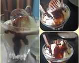 A picture of step 2 of Vanilla shake with ice cream.