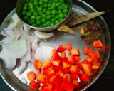 A picture of step 1 of Quick pulao in pressure cooker (one pot recipe).