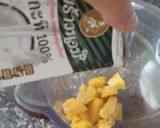 A picture of step 1 of Golden PIÑA COLADA SHAKE🥥 ♥️🍍.