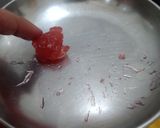A picture of step 6 of Bombay karachi halva / Corn flour  halva with natural food colour.